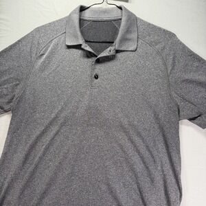 Lululemon Shirt Mens Large Gray Polo Stretch Performance Golf Lightweight